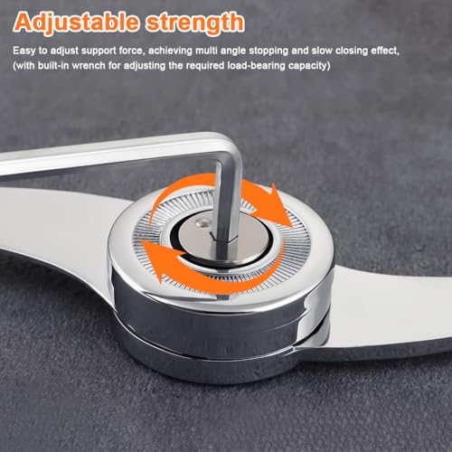 Serplex® Gas Spring Door Hinge for Cabinet, Lift-Up Support, Soft Closing for Flip Down Desk Lid with Screw Pack 3PCS