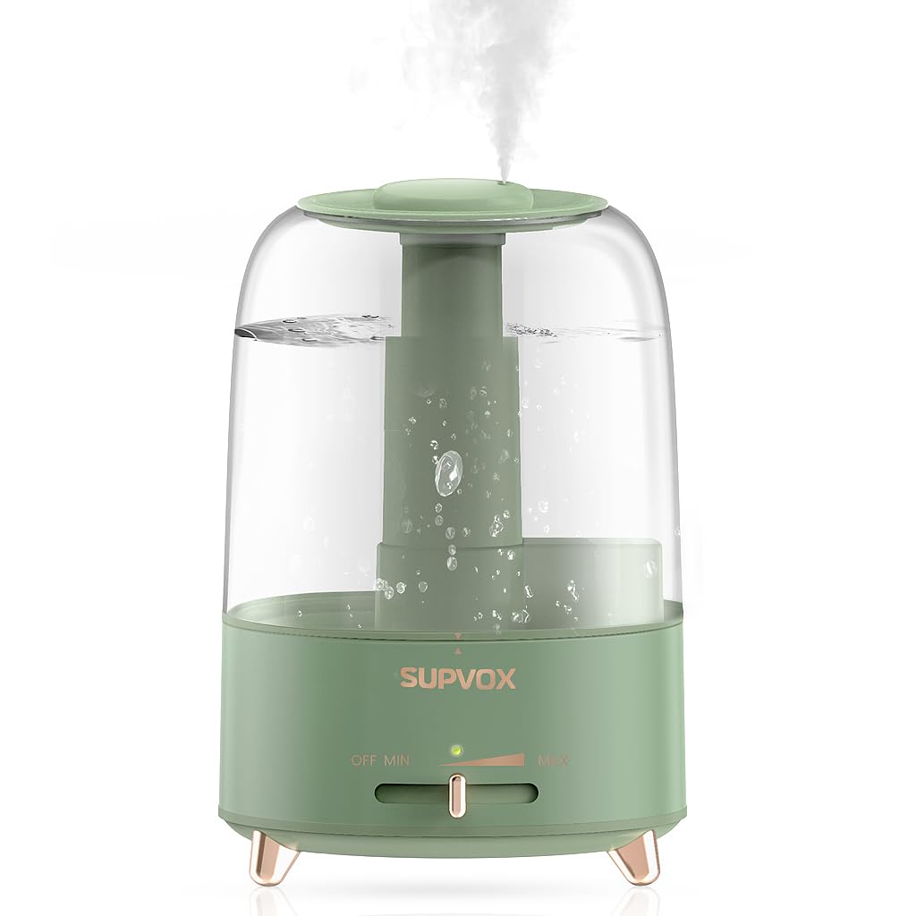 Supvox 4.2L Humidifier for Room Electric Diffuser for Home Silent Humidifier for Cold and Cough 360° Nozzle Rotation Ultrasonic Adjustable Air Humidifier with Mist Adjust Auto Shut-Off