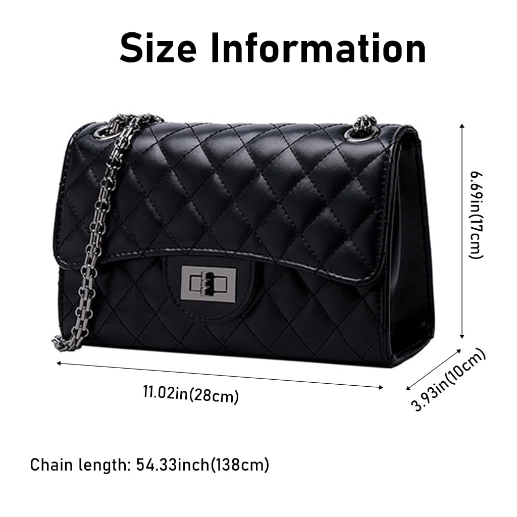 PALAY Sling Bag for Women Stylish PU Leather Shoulder Bag Chain Strap Bag Diamond Pattern Bag Interlock Closure Women Bag Crossbody Bag for Girls