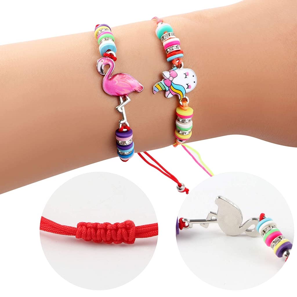 PALAY 12Pcs Women Girl Unicorn Owl Woven Friendship Value Set Kids Party Favor Adjustable Bracelet, One Size, Multicolor
