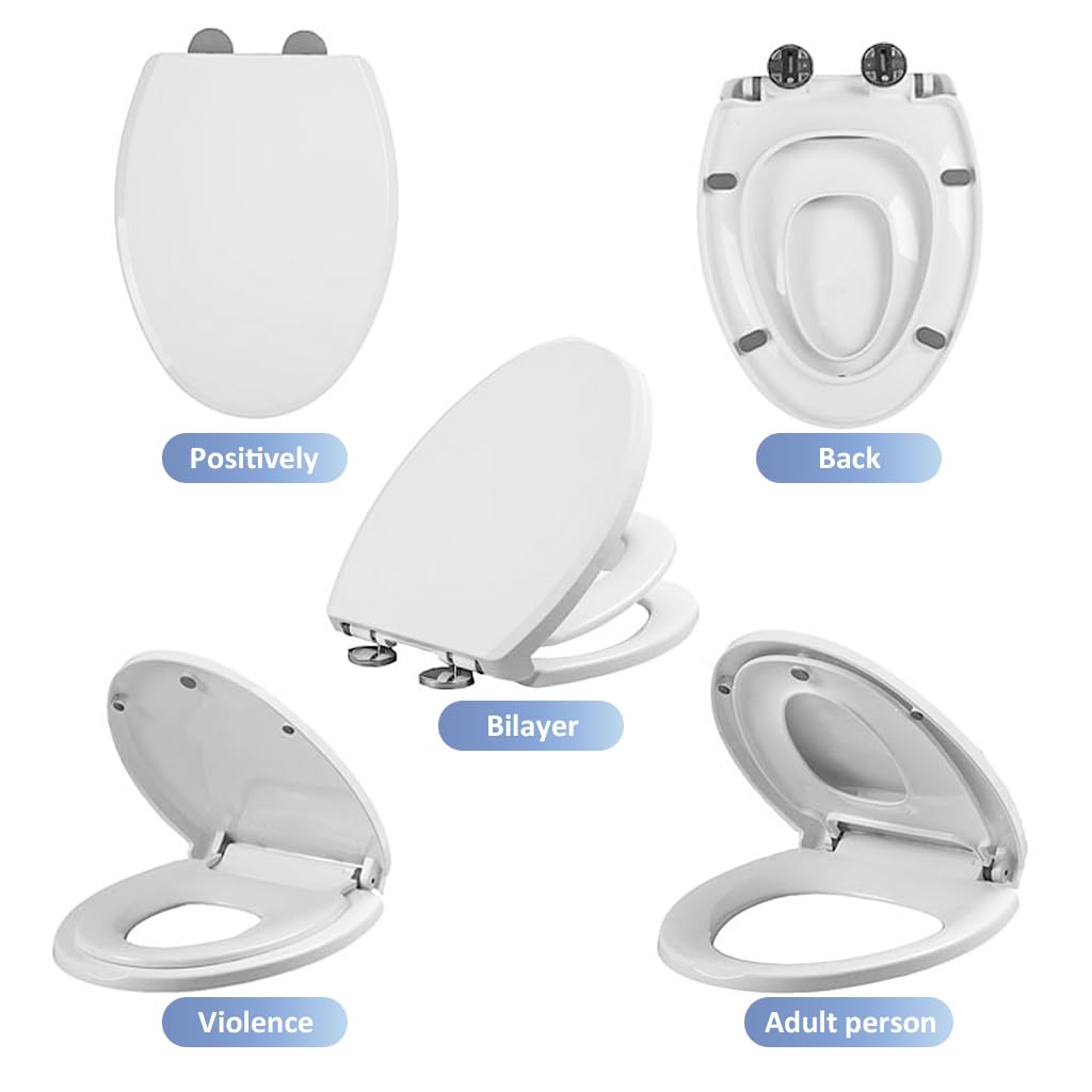 HANNEA Toilet Seat Cover 2 in 1 Hindware Toilet Seat for Kids & Adults, Commode Seat Cover with Built in Child Use, Commode Seat Toddler Potty Training Indian Toilet Seat Oval Toilet Accessories