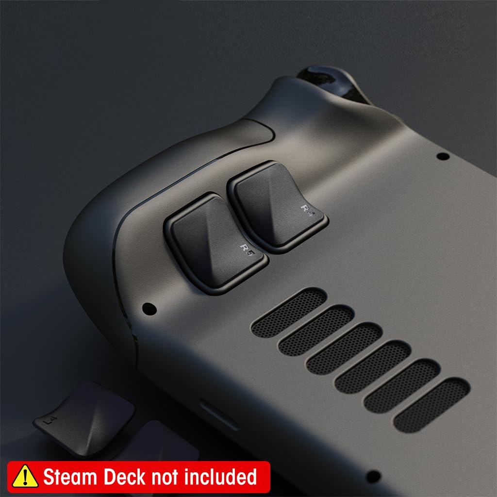 ZORBES 4Pcs Back Button Cover for Skull & Co. Steam Deck DIY Modification Back Button Enhancement Set for Steam Deck ABS Back Button Sticker Steam Deck Accessories