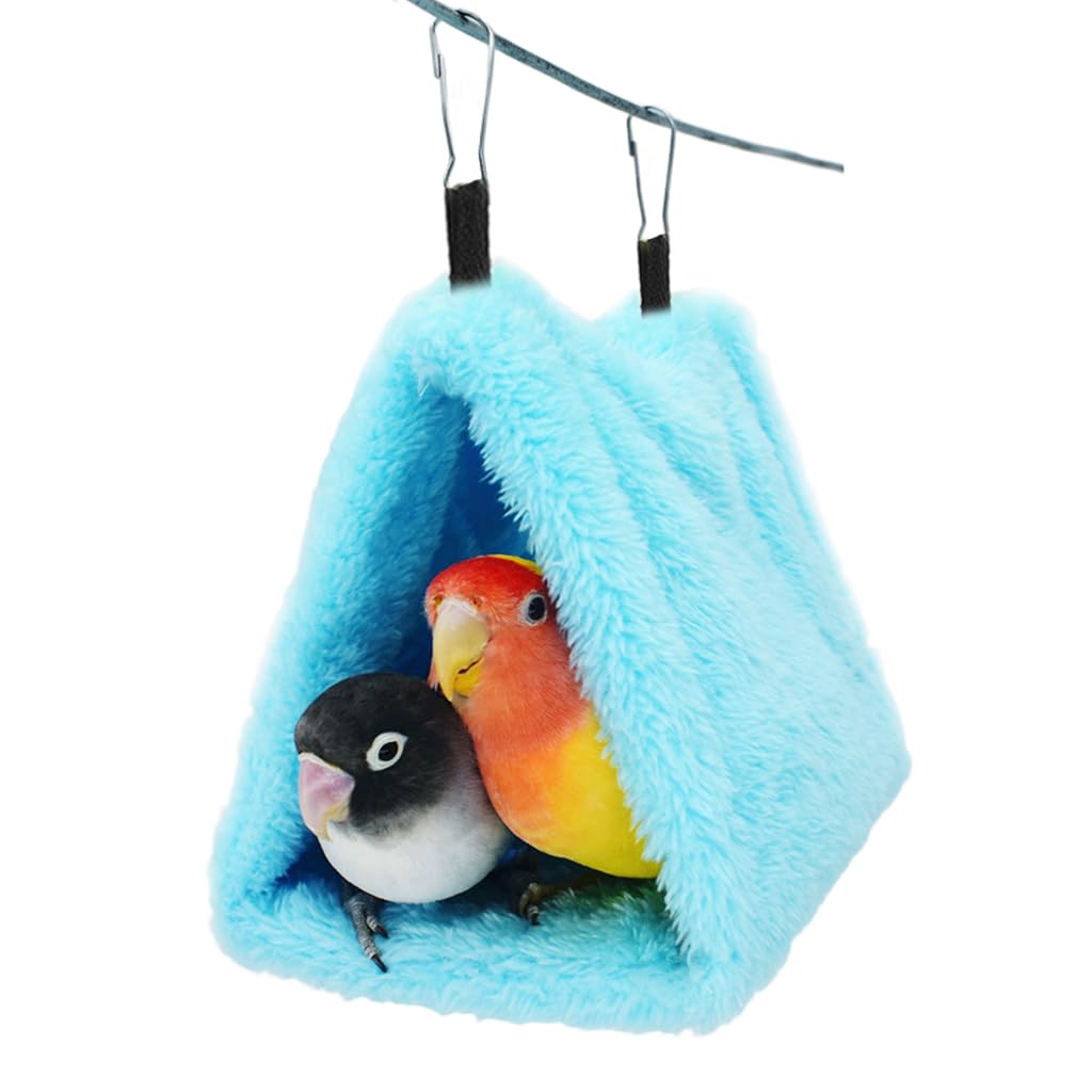 Qpets Bird Nest for Cage, Hanging Plush Bird Nest Winter Warm Bird Hammock for Cage Bird Cage Bird Nest Small Pet Bed for Parakeet Budgies Cockatiels Lovebird Cockatoo Finch