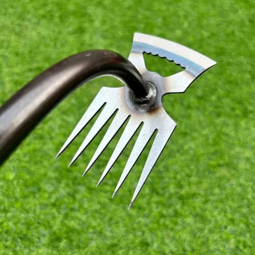 HASTHIP® 3pcs Weeder Hand Tool 40cm Garden Weeding Steel 6-Claws with Rubberized Handle Portable Manual Puller for Lawn Plant Pot