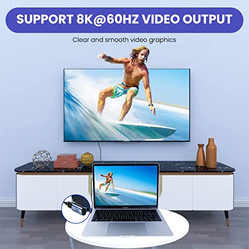 Verilux® Type C Adapter Right Angle 90 Degree USB 4.0 Support Thunderbolt 3 4 100W PD Fast Charging 40Gbps Data Transfer 8K 60Hz Video Output for MacBook Pro Air USB Devices 2PCS