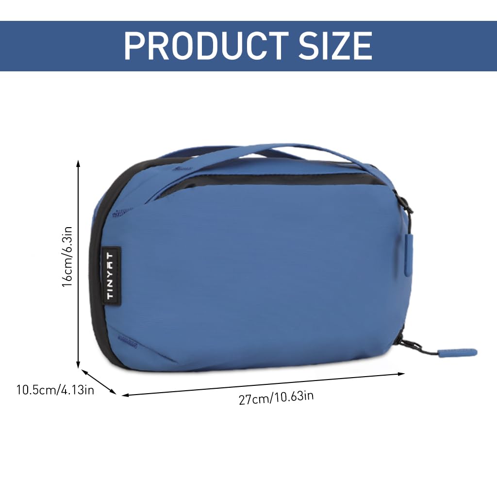 ZIBUYU Utility Pouch Bag Multi-layer Large Capacity Waterproof Organizer Zipper Pouch with Handle Multi-purpose Storage Pouch Travel Data Cable Organizer Bag Toiletry Bag, Blue