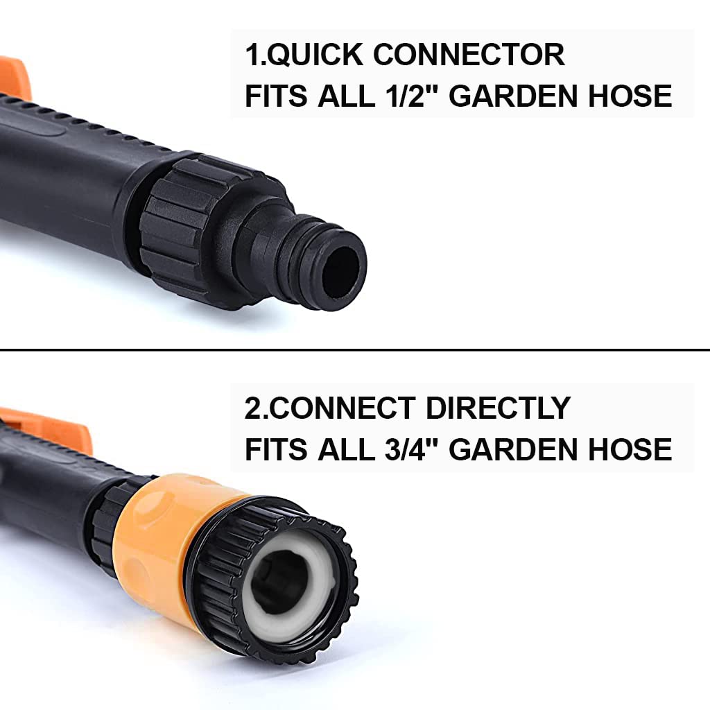 HASTHIP 30cm High Pressure Car Washer Gun for Car Bike Wash Garden Irrigation, Adjustable Water Jet with 3 Spray Patterns, Multi Purpose Alloy Spray Gun with 3/4 Quick Connector for Gardening