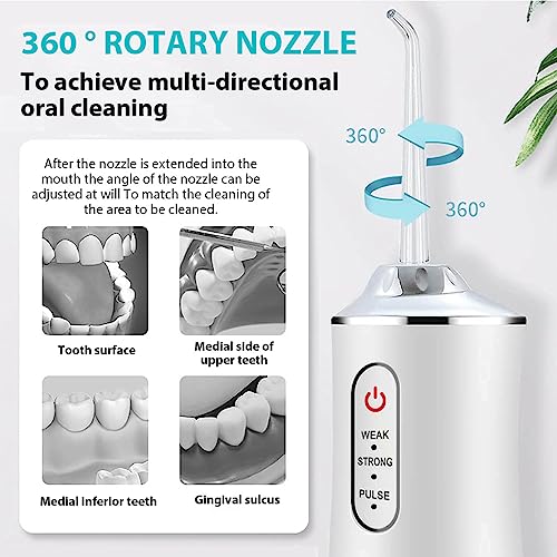 Verilux® Professional Cordless Flosser Rechargeable Portable Teeth Cleaner Electric Toothbrush With 3 Modes 3 PCS