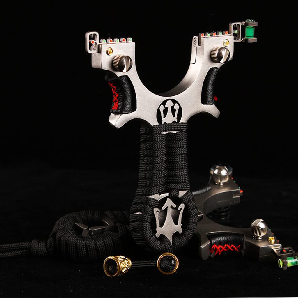 Proberos Slingshot Set with 200 Slingshot Beads and Laser Aime and 2pcs Gulel Rubber, Premium Alloy High Precision Slingshot Catapult for Outdoor Games, Outdoor Toys