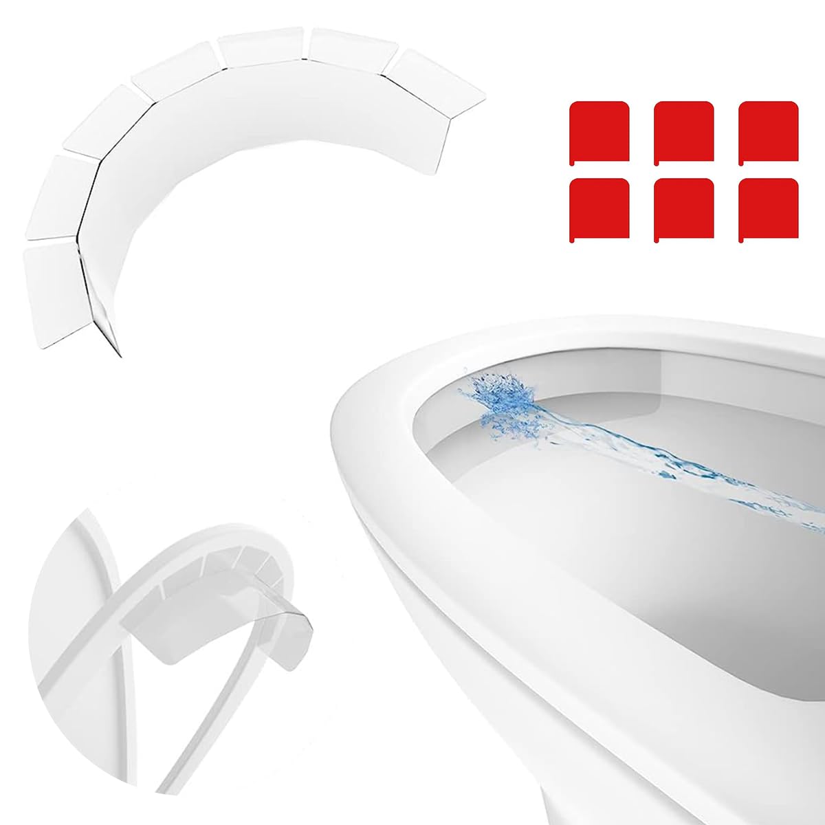 SNOWIE SOFT 1Pcs Transparent Pee Splash Guard for Toilet Seat Potty Training Kids Adults Prevent Peeing Out Toilet Seat, Waterproof Self Adhesive Anti-Splash Guard Upgrad Super Stickiness Pee Guard