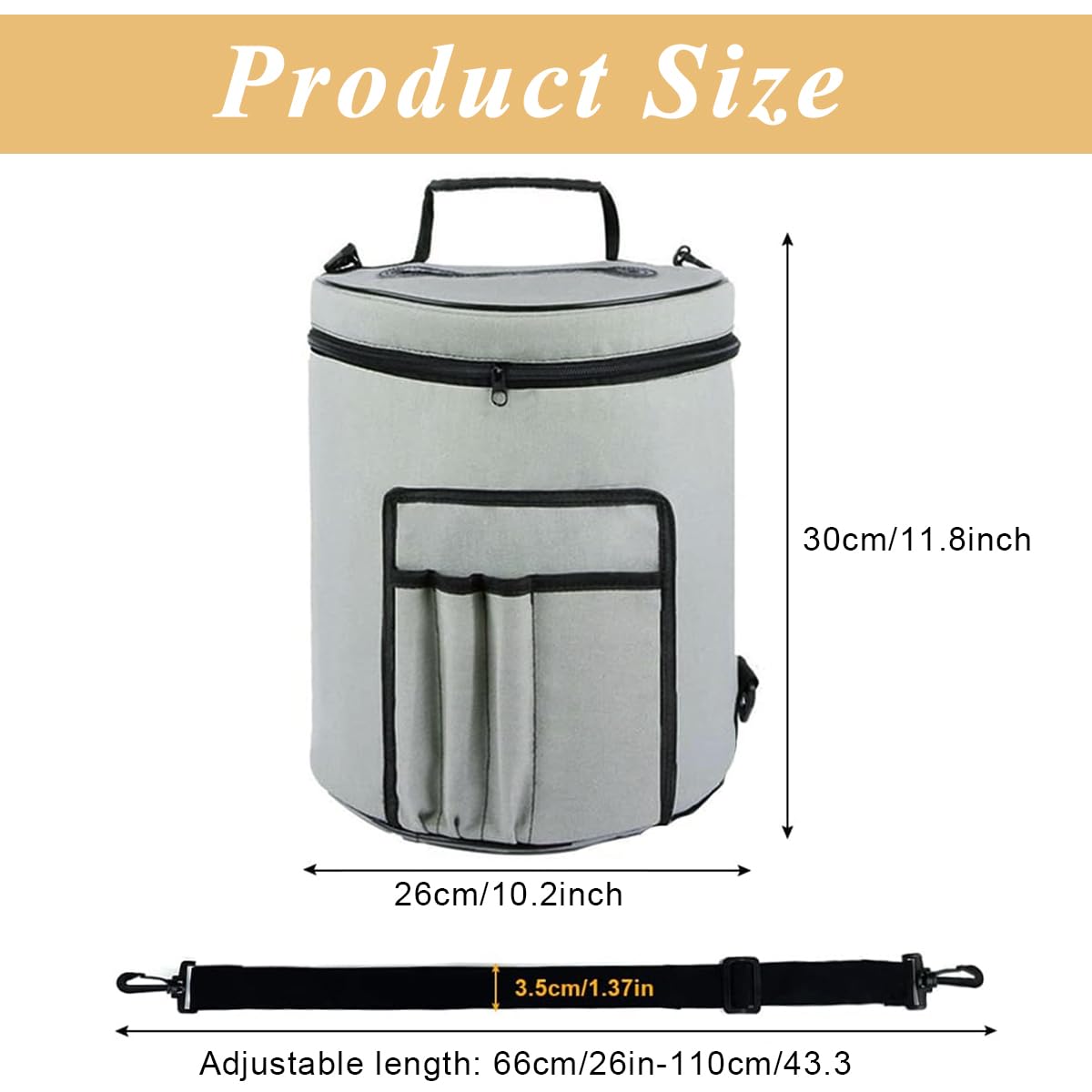 HASTHIP Yarn Bag Crocheting Yarn Organizer Bag Portable Crocheting Accessories Bag with Shoulder Strap Knitting Yarn Bag DIY Crocheting Accessories Bag