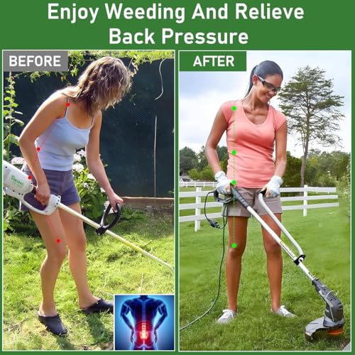 HASTHIP Weeder's Handle for Modification, Labor Saving Lifting Handle for Weeder 16.53 inches Universal Weeder's Handle, Improves Control, Reduces Handle Strain
