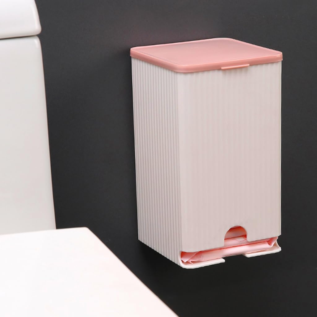 HASTHIP Sanitary Pads Dispenser for 25-30 Pads - Wall-Mounted Box Napkin Holder, Dustproof Waterproof Sanitary Pads Wall Holder Bathroom Sanitary Pads Bathroom Organizer, 11.5cmx11.5cmx19.5cm