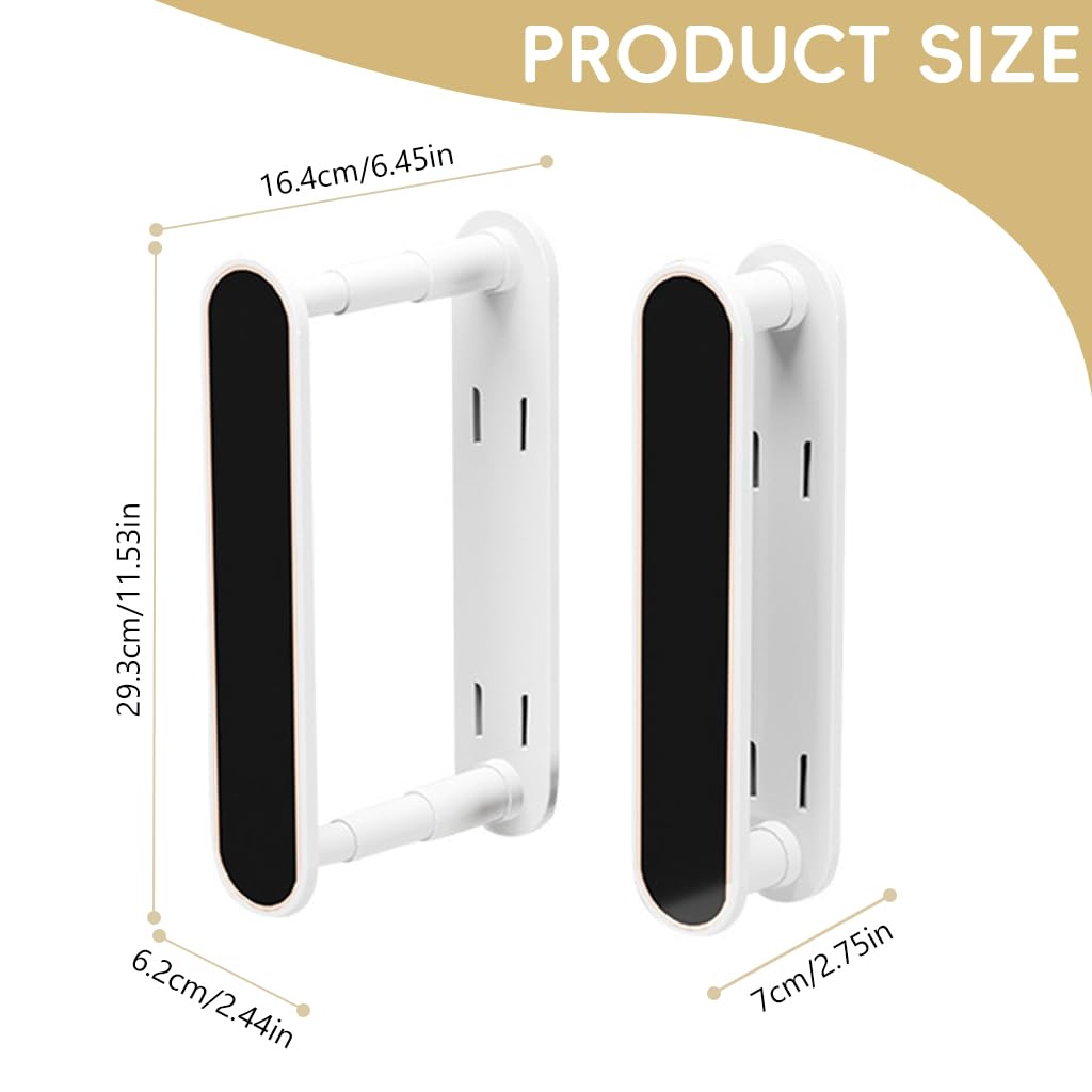 HASTHIP Clothes Hanger Organizer Rack for 30-50 Hangers, Double Layer RetractableClothes Hanger Organizer Rack, Self Adhesive Clothes Hanger Storage Rack Space Saving Laundry Hanger Organizer