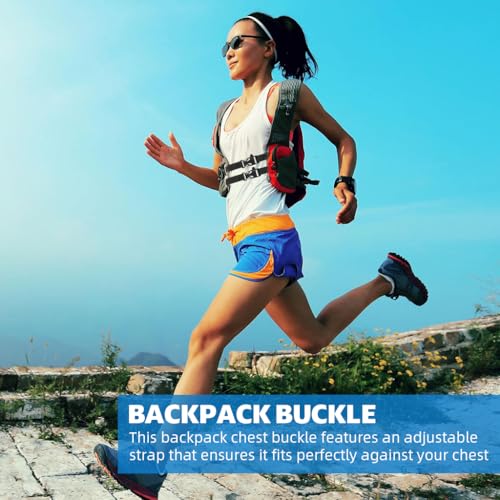 Proberos® Backpack Strap Chest Buckle for Travel Camping Replacement Adjustable Quick Release Sternum Reducing Back Strain Improving Fit 2 PCS