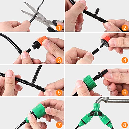 HASTHIP® Drip Irrigation Kit for Home Garden 30 Plants with 30m Adjustable Micro DIY Accessories Heavy Duty for Pot Install PCS