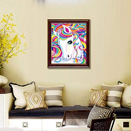 HASTHIP DIY 5D Unicorn Diamond Painting Kits Full Drill Crystal Rhinestone Embroidery Pictures Arts Craft for Home Wall Decor