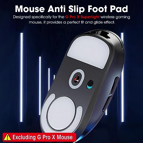 Verilux® Mouse Feet Skates for Logitech G Pro X Superlight Gaming Mouse Rounded Curved Edges Replacement 0.7mm Smooth PTFE 2PCS