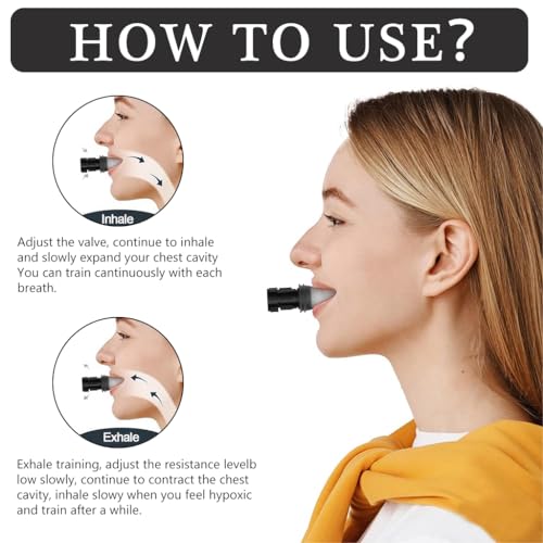 Proberos® Respiratory Trainer Inhale Exhale for Running Fitness Adjustable Resistance Breathing Improve Muscle Endurance 2PCS