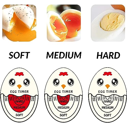 HASTHIP® Kitchen Time Egg Timer for Boiling Heat Resistant Safe Color Changing Indicate Doneness Levels Soft-Boiled Medium-Boiled Hard-Boiled 3PCS