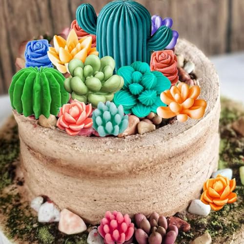 HASTHIP® 18PCS Succulent Silicone Molds 9 Styles DIY Resin Desk Decor Gift