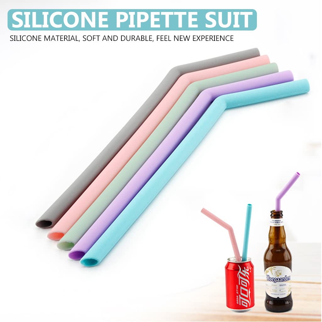 HASTHIP 4Pcs Straws for Stanley Cup, with 2 Silicone Smile Cloud Straw Caps and 1 Straw Cleaning Brush 12.2 Inches Reuseable PE Straws Replacements for Stanley 40oz Tumbler