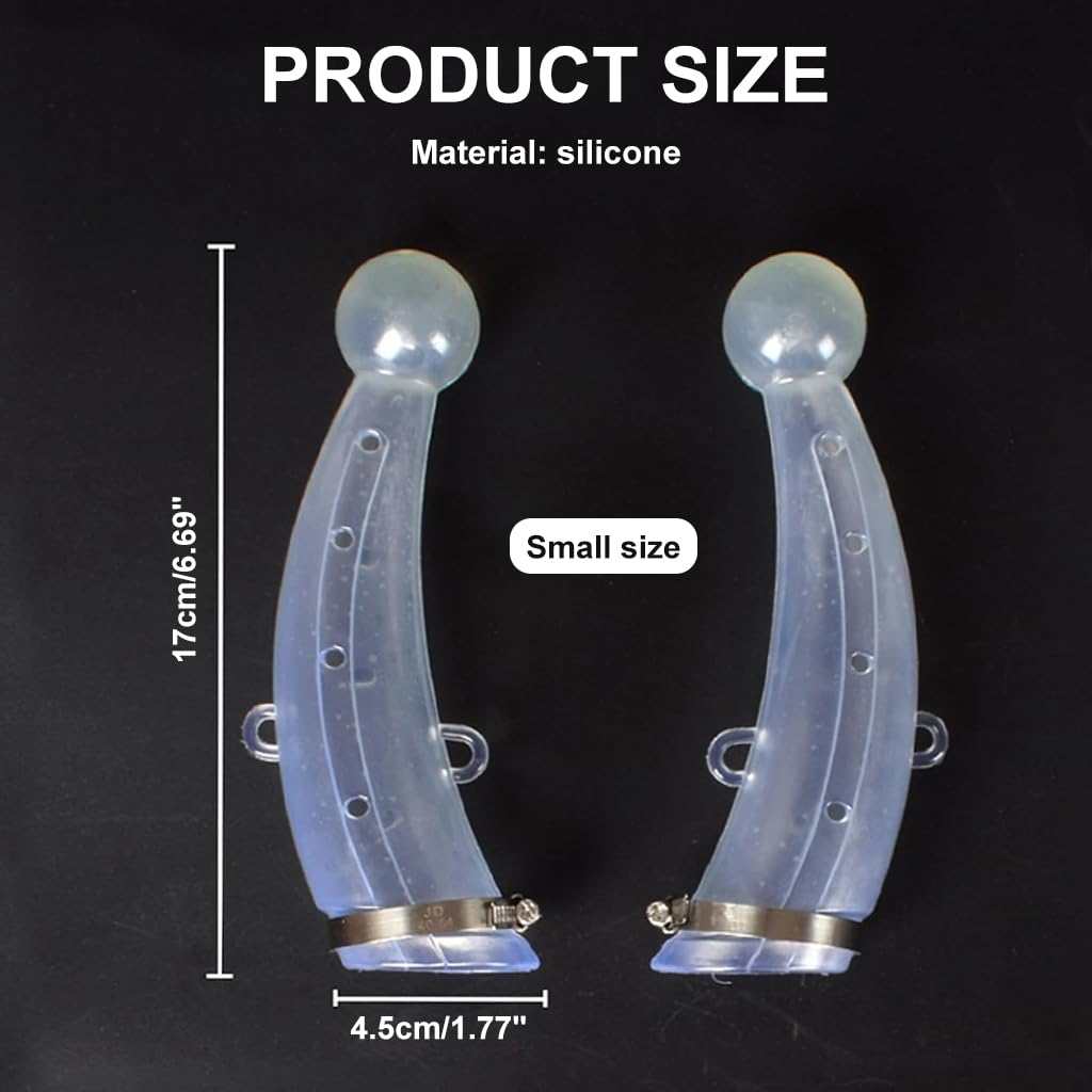 HASTHIP 1 Pair Cow Horn Protector Large Silicone Cow Horn Protector Anti-Fight Cow Horn Guard Anti-lost Cow Horn Protector with Adjustable Metal Fastener, 1.7 inches x 6.7Inches