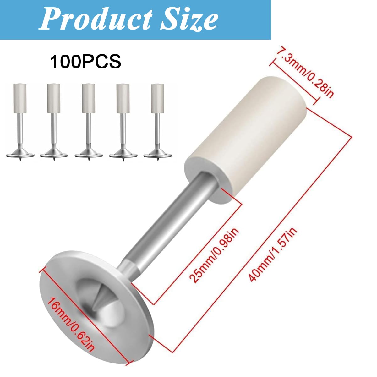 Serplex 100Pcs Nails for Concrete Nail Gun, Round Nails Wall Fastening Tool, for Ceiling Cable Ducts Fixed Slotting Device Repair Tool Home DIY Nail Gun Accessories