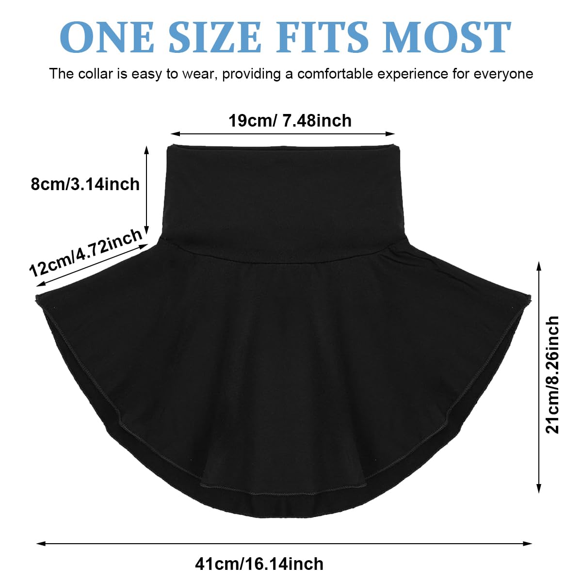 PALAY Fake Turtleneck Dickey Collar for Women Detachable Half Top Fake Collars Winter Soft High Neck Mock False Collar for Hoodie, Sweater, Cardigans - Black