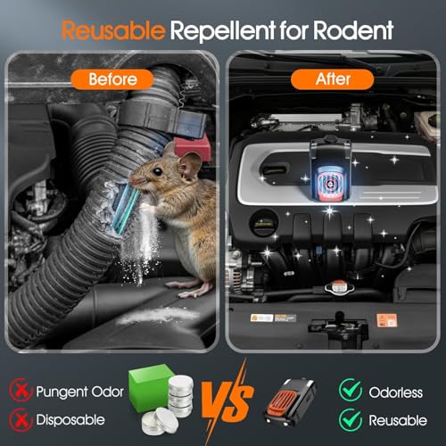 STHIRA® Upgraded 3-in-1 Repellent for Car Engines Rodent
