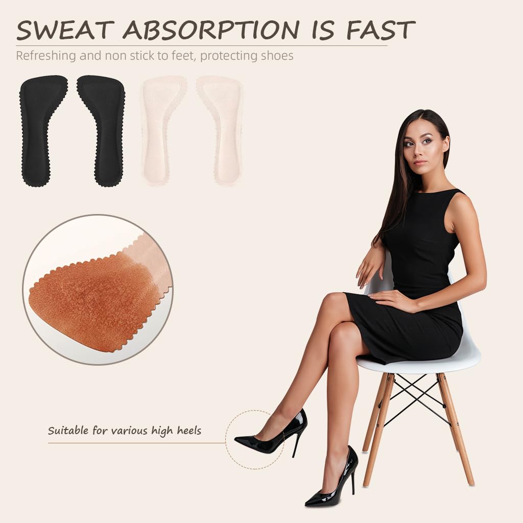 MAYCREATE 2 Pairs High Heel Inserts Arch Support Inserts 3/4 Cushioning Insoles Anti-slip Invisible Inserts Pads High Heel Sole Liners