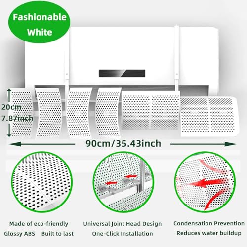 HASTHIP® Air Deflector for Split Ac - 8 Panel Adjustable Ac Wind Deflector 270° Air Conditioner Deflector Universal Hanging Air Conditioner Wind Deflector for Room Bedroom Office