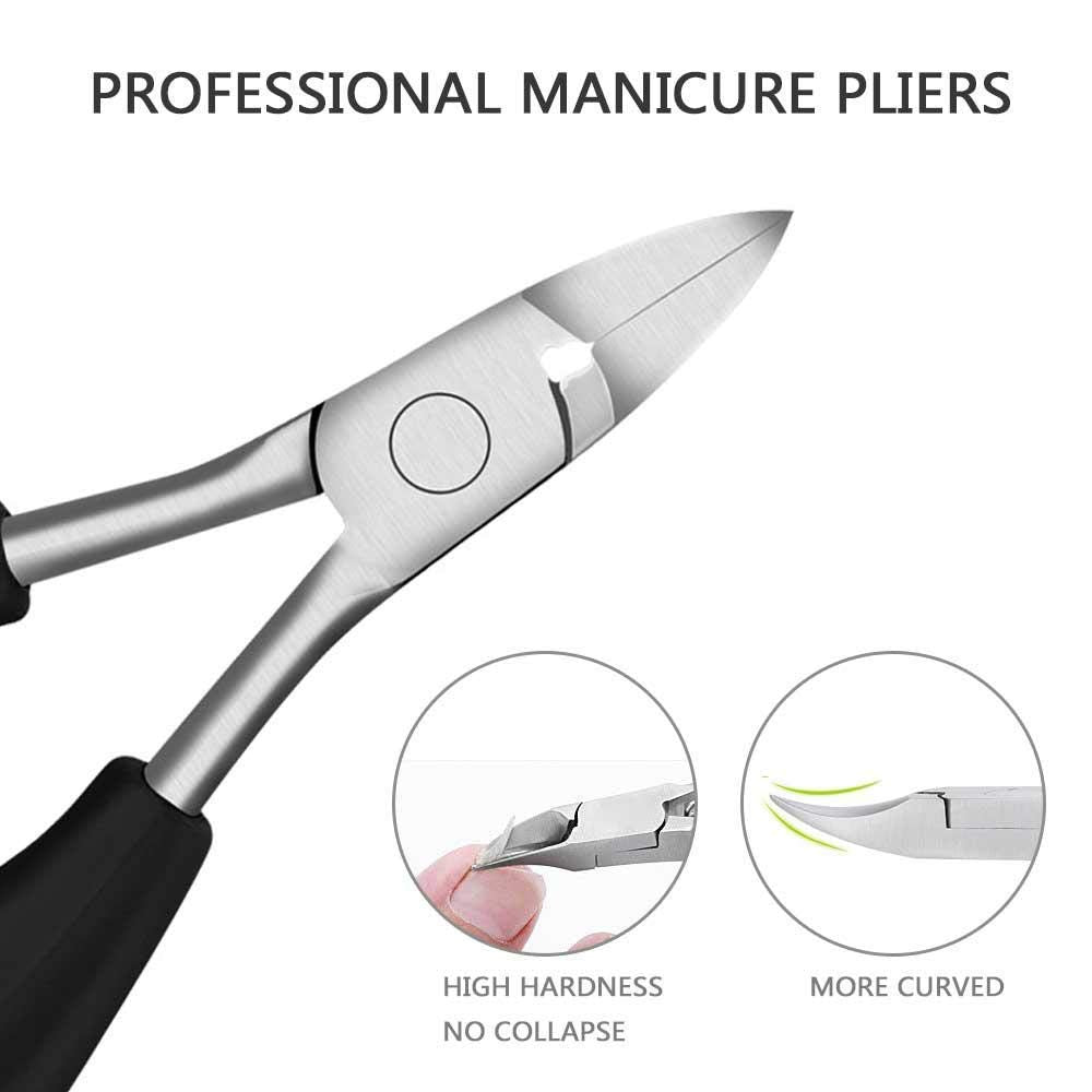 MAYCREATE leegoal Toe Nail Clipper for Ingrown or Thick Toenails, Heavy Duty Toenail Trimmer Nail Clipper Pedicure Tool with Long Handle and Soft Grip for Seniors