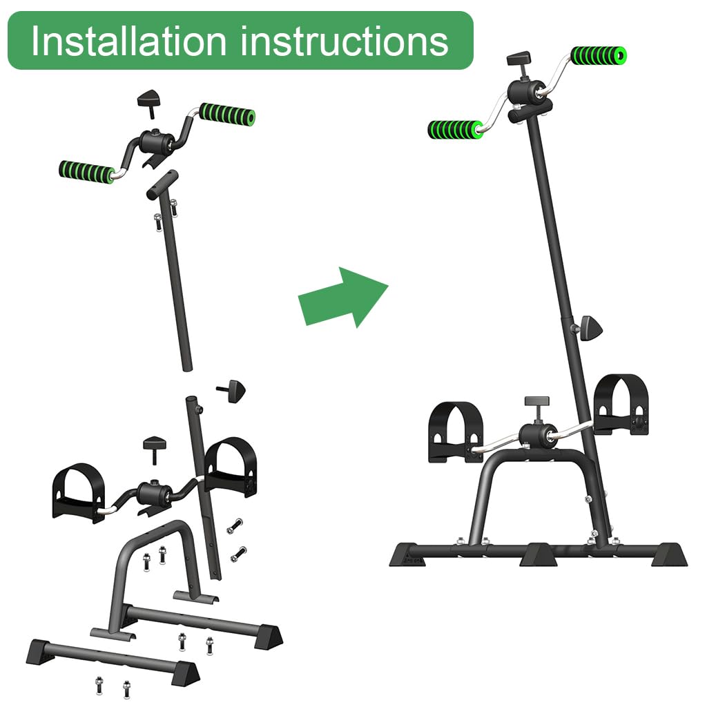 Proberos Pedal Exerciser Bike Hand Arm Leg and Knee Peddler Adjustable Fitness Equipment for Seniors, Elderly Home Pedal Exercise Bike for Total Body, Adjustable Height & Resistance Pedal