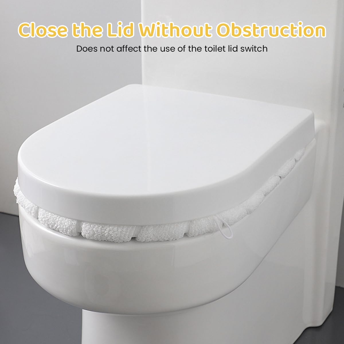 HASTHIP Toilet Seat Cover Soft Plush Winter Toilet Seat Cover with Loop Cute Bathroom Toilet Set Cover with Elastic Edge Universal Toilet Seat Cover