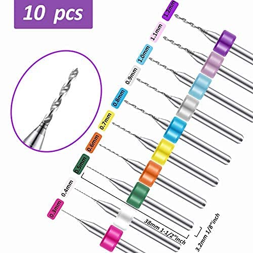 Supvox 36 Pieces Hand Drill Bits Set for Jewelry Making, Include 1 Pin Vise Hand Drill, 10 Mini Micro Drill and 25 Twist Drills for Resin Casting Molds Diamond Tipped Bead Plastic Keychain Pendant