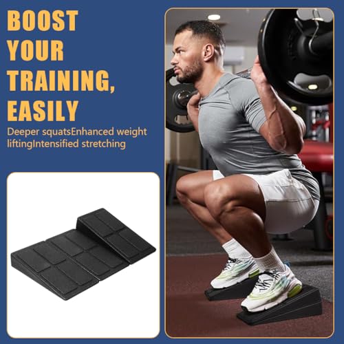 Proberos 3PCS Squat Wedge Set, Adjustable Height & Tilt Exercise Wedges for Squats EPP Wedge Block Slant Board, Yoga Foam Wedge Blocks, Incline Board Platform For Heel Elevated and Calf Raise