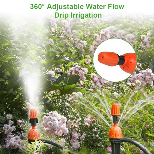 HASTHIP® 2 in 1 Drip Irrigation Emitters and Atomizing Nozzle for 1/4