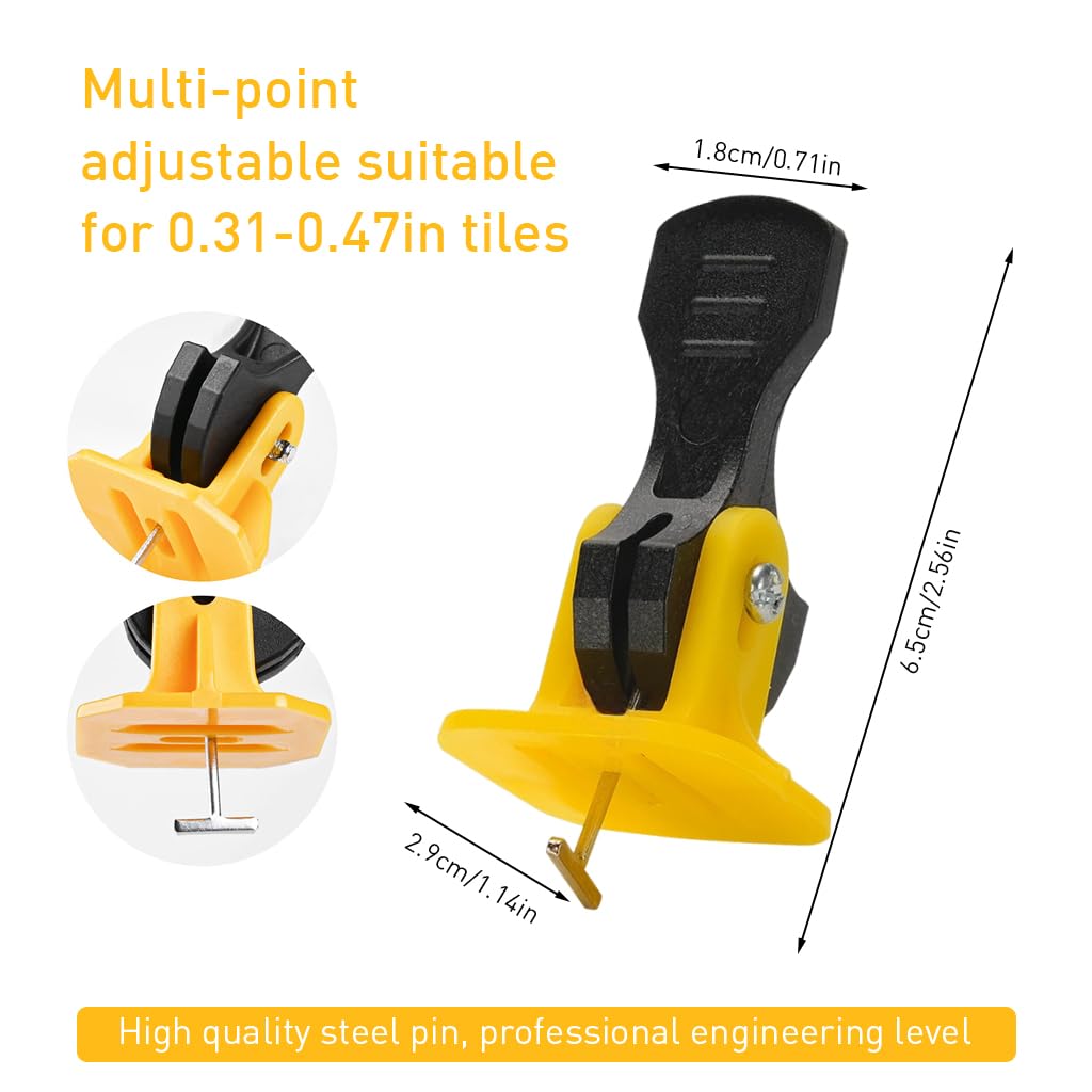 Serplex 50Pcs Tile Leveling Tools Kit Tile Leveler System Kit Reusable Tile Leveling Spacers, Leveling Wedges Fit 8-12mm Tiles, Tile Spacers Clips Floor Leveling Spacers Kits for Wall & Floor Tile