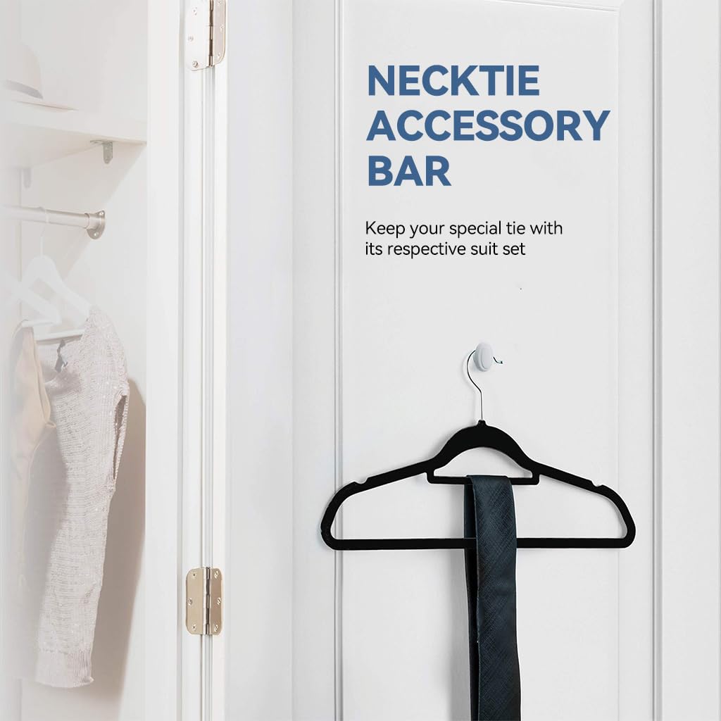 HASTHIP 50Pcs Non-Slip Hangers, Space-Saving Heavy-Duty Suit Hangers for Suit, Shirt, Scarves, Dresses & Trousers, 360° Swivel Hook