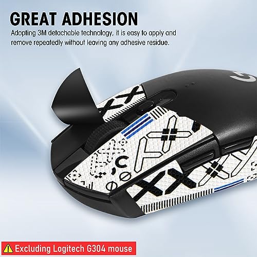Verilux® Mouse Grip Tape for Logitech G102 G304 Gaming Mouse Skin Pre-Cutted Self-Adhesive Fashion Sweat-Proof (Mouse Not Included) 3 PCS