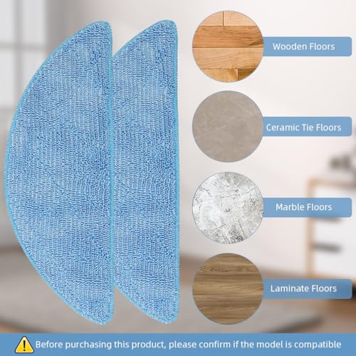 HASTHIP® 8PCS Mop Cloth Replacement Accessories for Ecovacs Deebot U2 Pro Replenishment Kit Parts Microfiber Washable Reusable Absorbent Spare