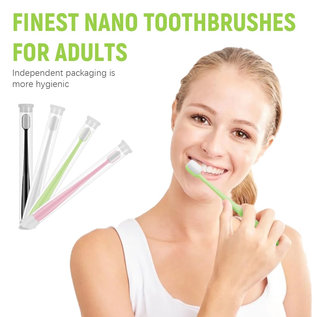 HASTHIP 4Pcs Extra Soft Toothbrushes for Adults Ultra Fine Bristles Toothbrushes Suitable for Sensitive Teeth Adults Soft-bristled Toothbrushes