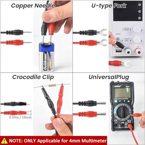 Serplex® 16-in-1 Multimeter Test Leads Kit for 4mm Insulated Jumper Wires Silicone with Alligator Clips Testing Power Probes Banana Plug Electronics Circuit Connection 3PCS