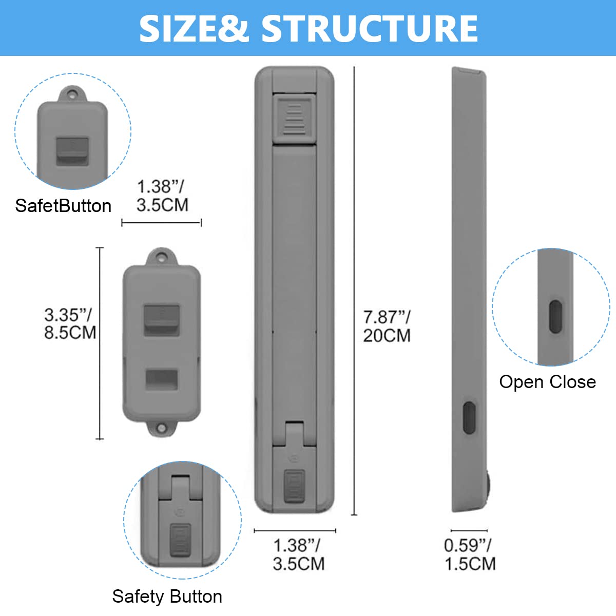 HASTHIP Baby Safety Window Lock, Adjustable Window Gap Size Baby Safety Window Restrictor, Childproof Window Safety Lock for Kids&Pets