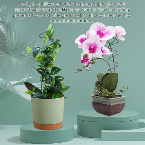 HASTHIP® 6PCS Plant Support Stick 15.75 Inches Spiral Metal Climbing Stakes Upward Growing Stand for Indoor Outdoor Moss Planters Flower Pots