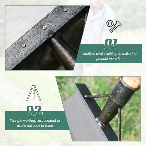 HASTHIP® Heavy Duty Hand Weeder for Weed Removal Clean Up Animal Waste Large Metal Shovel Scraper Mud Remove Tool with Antisplash Panel Gardening Tools for Home Garden Without Handle 2PCS