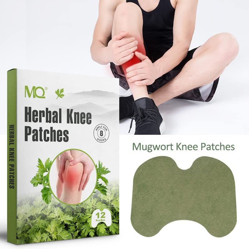 HANNEA 12Pcs Knee Pain Relief Patches, Wormwood Pain Relieving Patches, Relieve Knee Pain Wormwood Heat Patch for Knee Joint Pain Relief Neck Shoulder Muscle Soreness Patch
