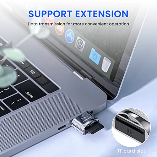 Verilux® Micro SD Card Reader Mini Type C TF with Keychain USB C to SD SDHC SDXC OTG Memory Compatible Laptops MacBook Pro Galaxy Note 20 S20 2PCS