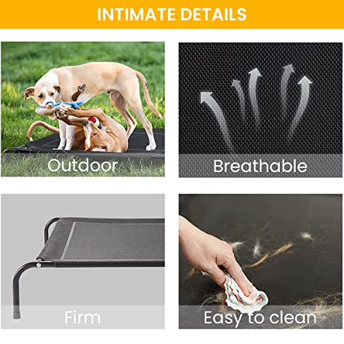 Qpets 43inch Dog Bed Breathable Mesh Pet Bed Cooling Pet Bed Dog Beds for Extra Large Medium Small Dogs Assemble Dog Cat Bed for Indoor Use Outdoor Camping